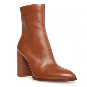 Steve‎ Madden Womens 11M Trudy Cognac Brown Leather Ankle Boots Shoes